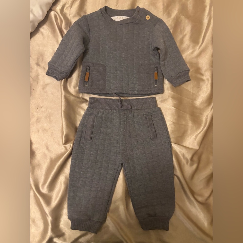 Charcoal Quilted Kids Sweatshirt and Joggers